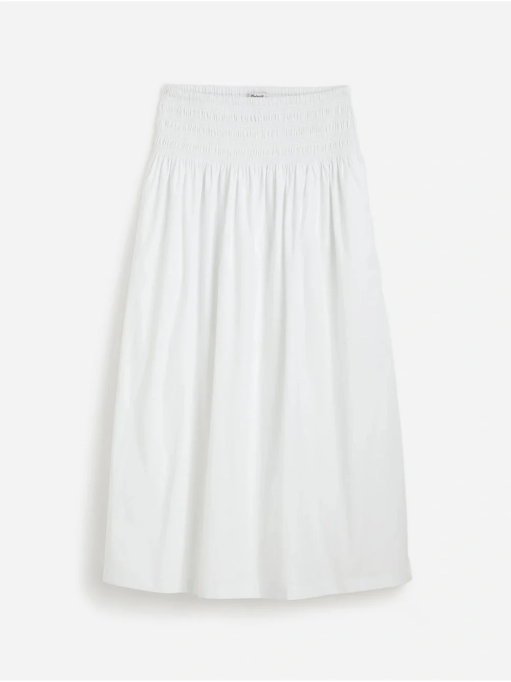 Madewell Smocked-Waist Poplin Midi Skirt - Picture 6 of 8